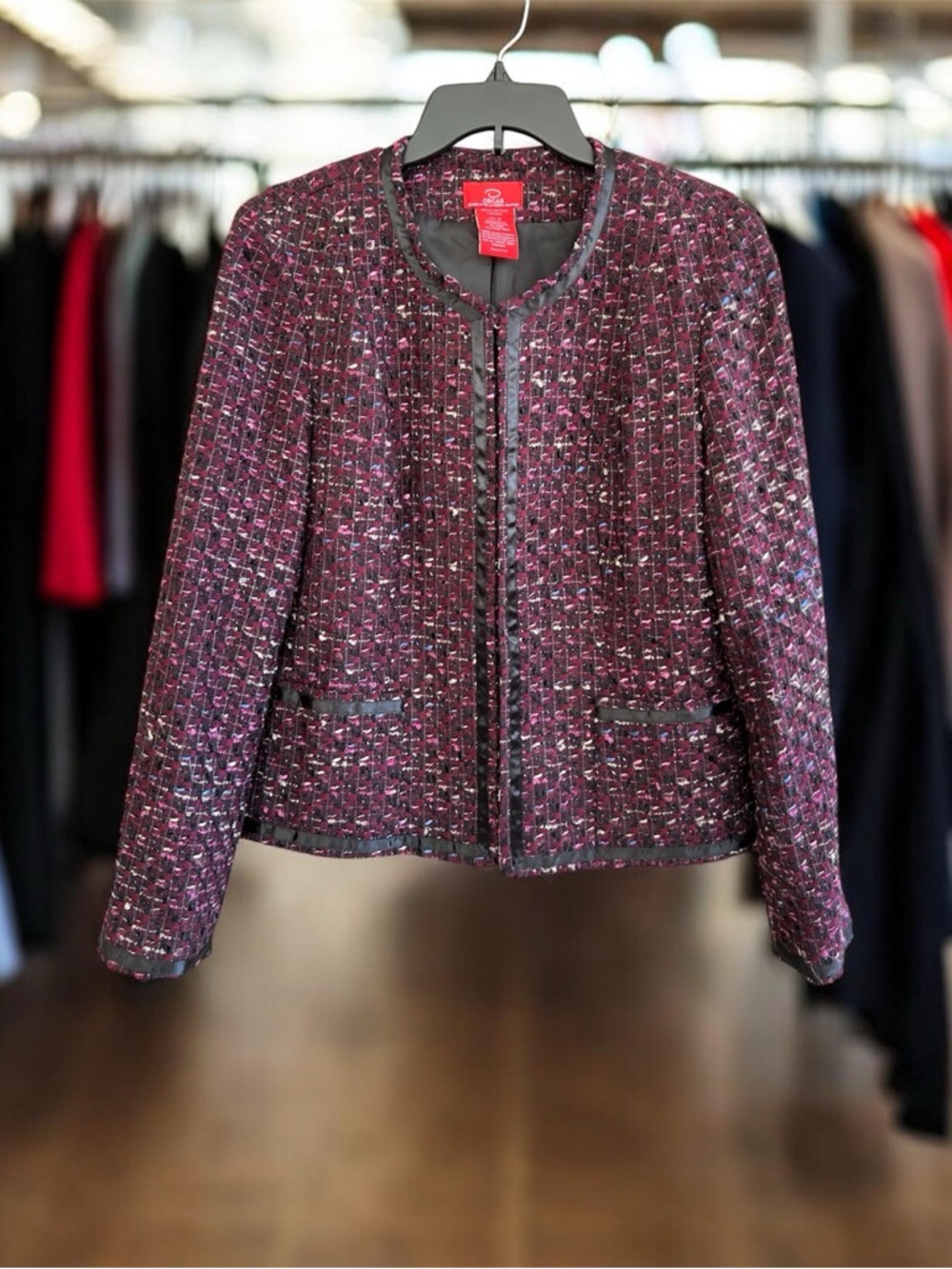 Oscar de la Renta Purple Multi Tweed Jacket